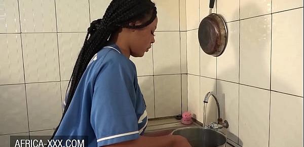  Curvy amateur black housewife has a kitchen quickie with her husband